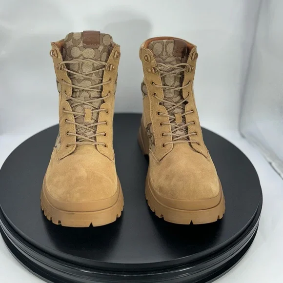 Coach | Shoes | Coach Signature Leather Canvas Fashion Boots  display picture 2